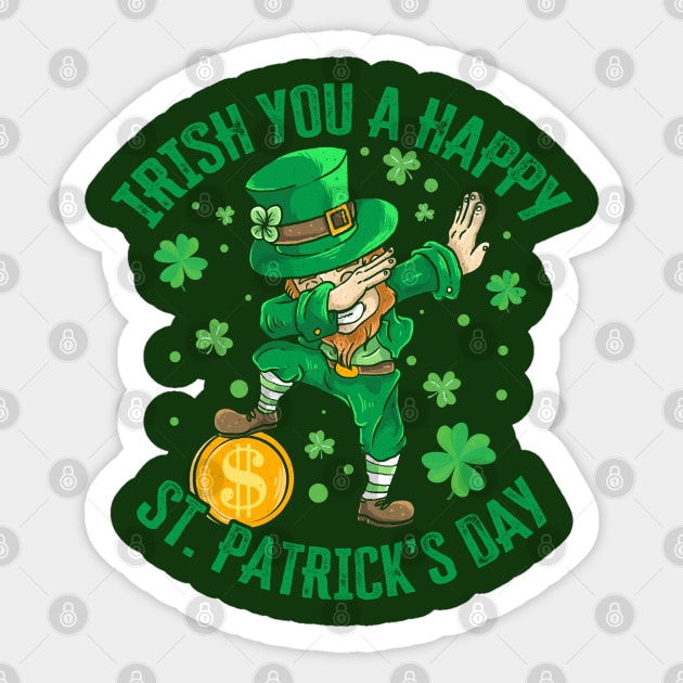 Irish You A Happy St. Patrick's Day Dabbing Funny Leprechaun Sticker by Wasabi Snake